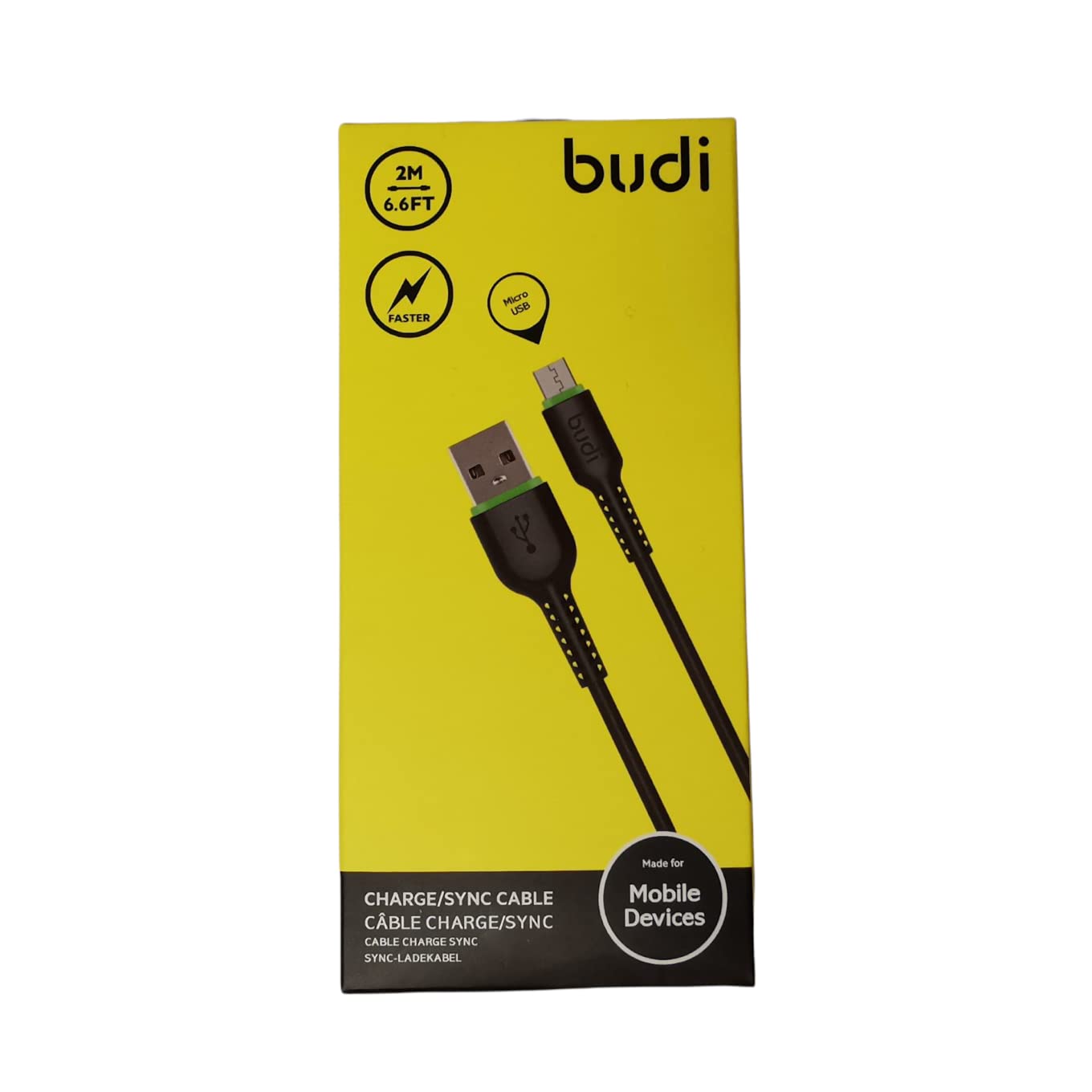 Budi Micro-USB 20cm Charging Cable